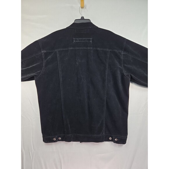 Vintage M+FFATT 2 Piece Suit Set Black Faux Suede Jacket Carpenter Pants XL Y2K - Picture 11 of 12